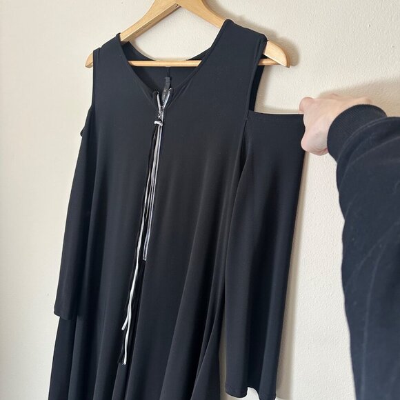 IC Collection Cold Should Harem Jumpsuit Womens Size L Avant Garde Lagenlook NEW - Picture 6 of 11